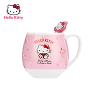ghello kitty fashion ceramic mug breakfast mug with spoon cute cartoon creative personality mug milk mug