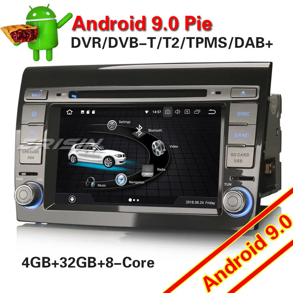 Автомагнитола 2 Din для FIAT BRAVO 2007-2014 Android 9 0 Wi-Fi GPS TNT DVD Canbus мультимедийный плеер 7771 |