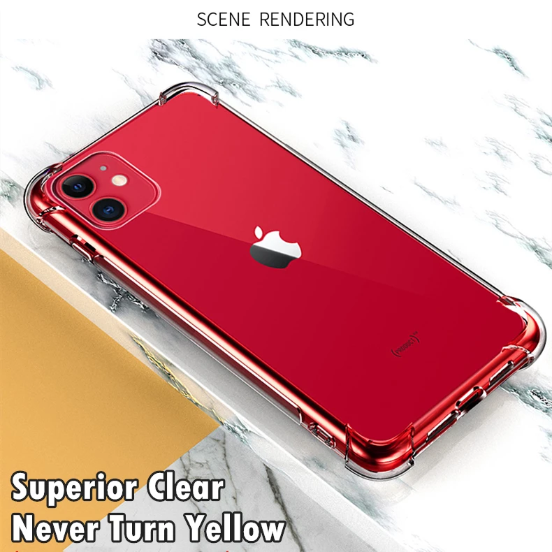 Чехол для iPhone 11 Pro XS Max X 7 8 6s 6 Plus XR 5S SE 5 2020 противоударный прозрачный чехол из ТПУ Apple