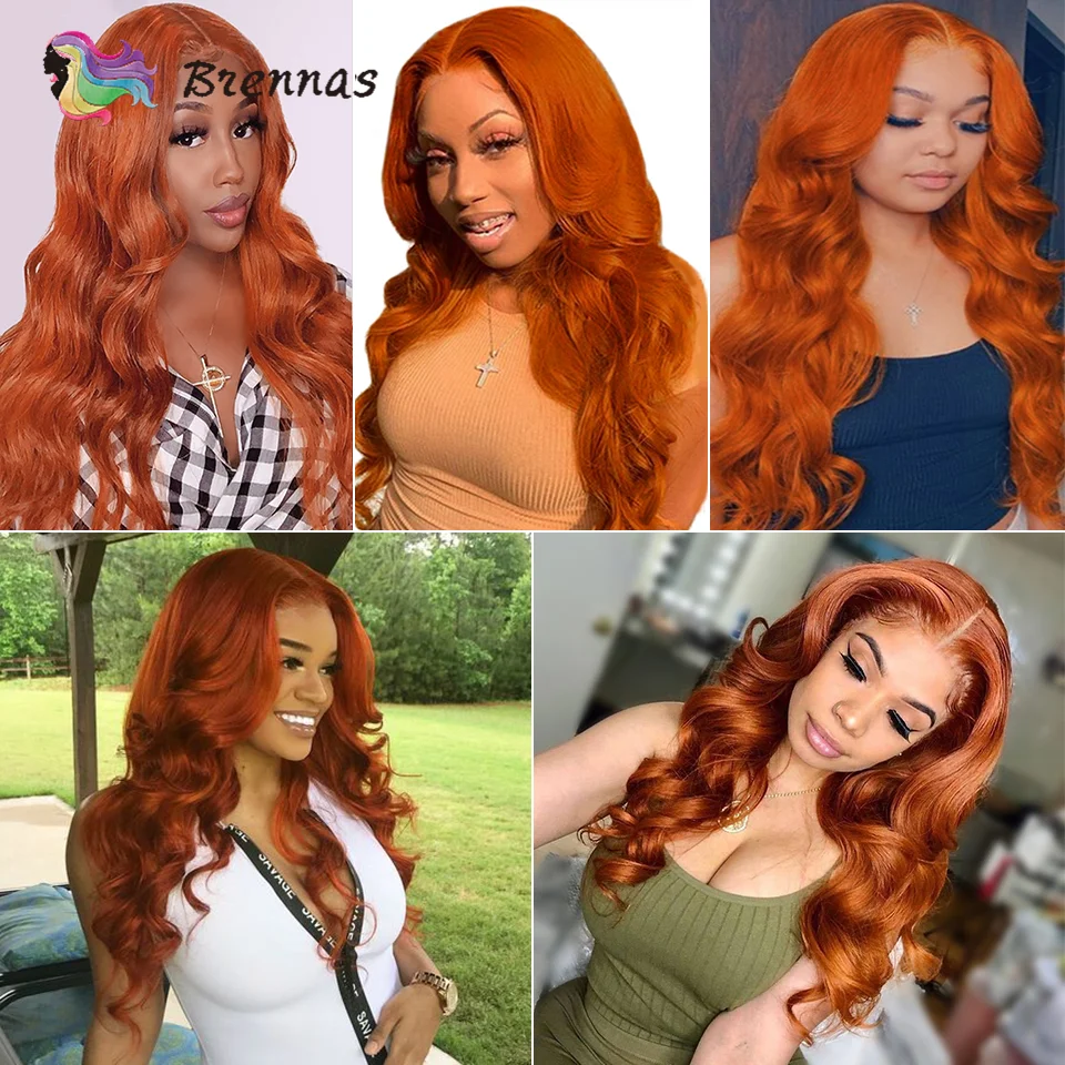 

Orange Body Wave 131 Part Lace Wig for black Women T Part Lace Wig Baby hair Brazilian human Remy hair Wigs Swiss Lace Wigs