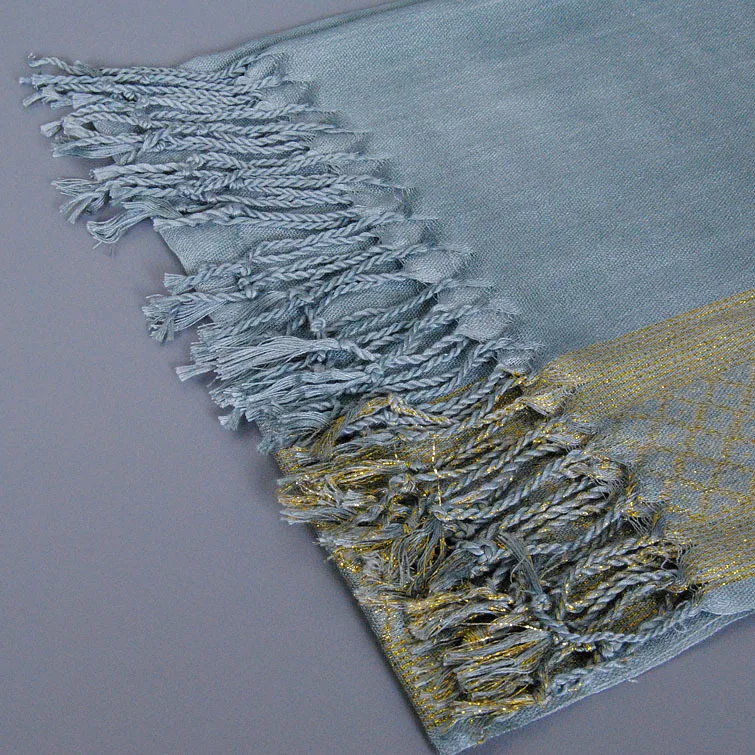 Новый бархатный шарф женский длинный Блестящий хиджаб с бахромой и кисточками