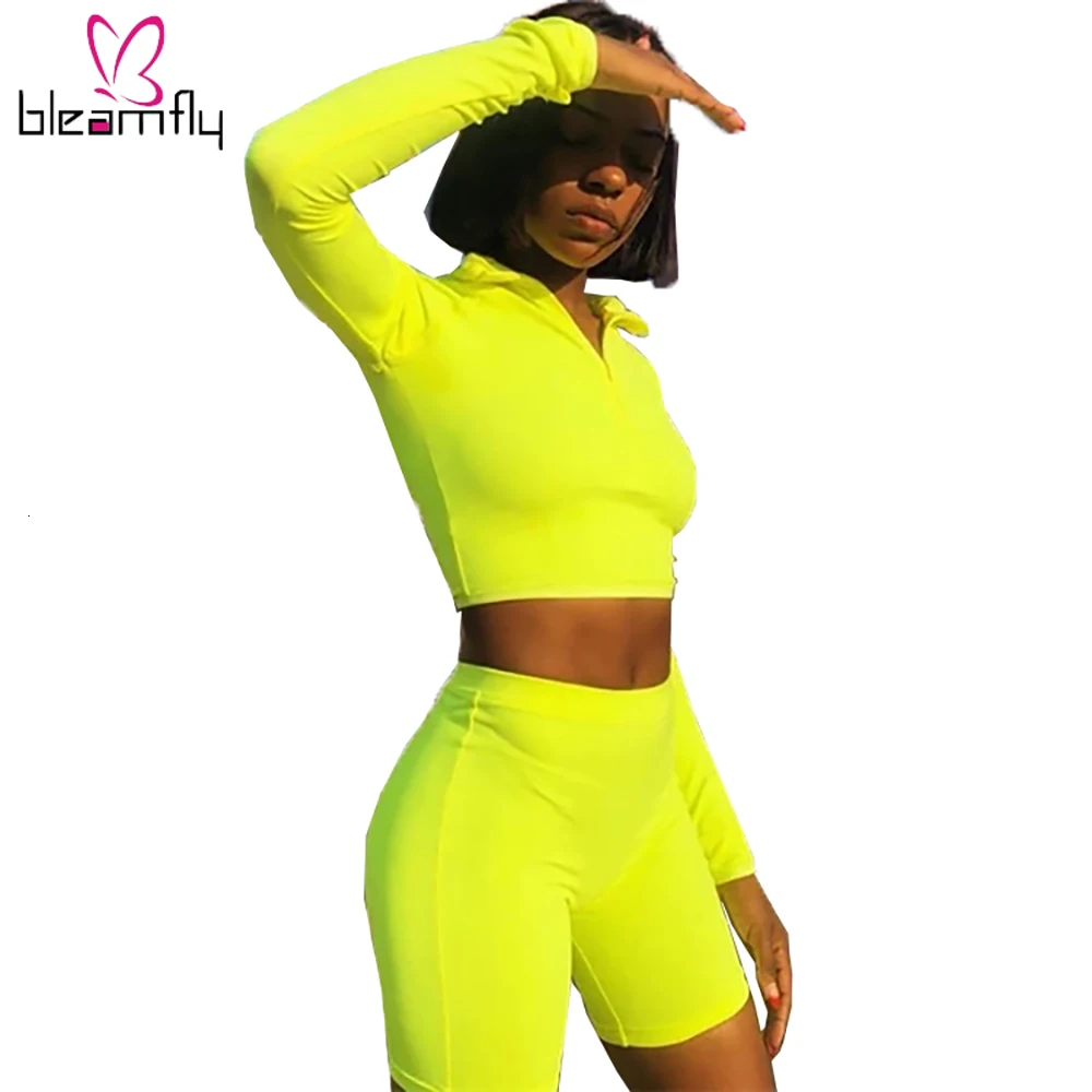 2019 Осенняя женская футболка с длинным рукавом и v образным вырезом топ шорты