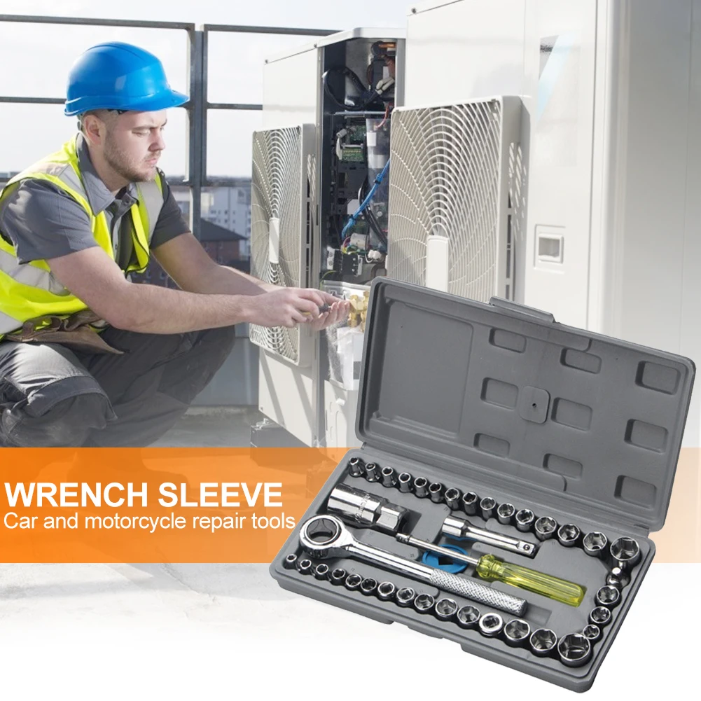 

40pcs Socket Wrench Set Ratchet Driver Adapter Sleeve Spanner Car Repair Tools Hand Tools Ratchet Wrench Set