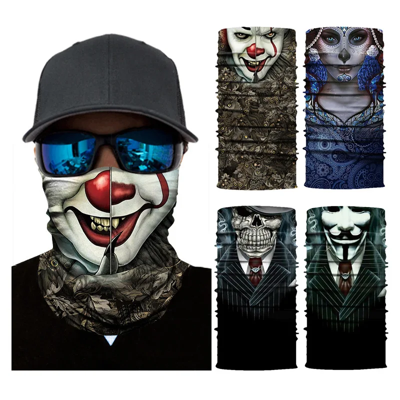 

Cool Bandanas Seamless Balaclava Magic Scarf Neck Face Cover Ghost Skull Skeleton Mask Buffs Shield Headband Headwear Men Women
