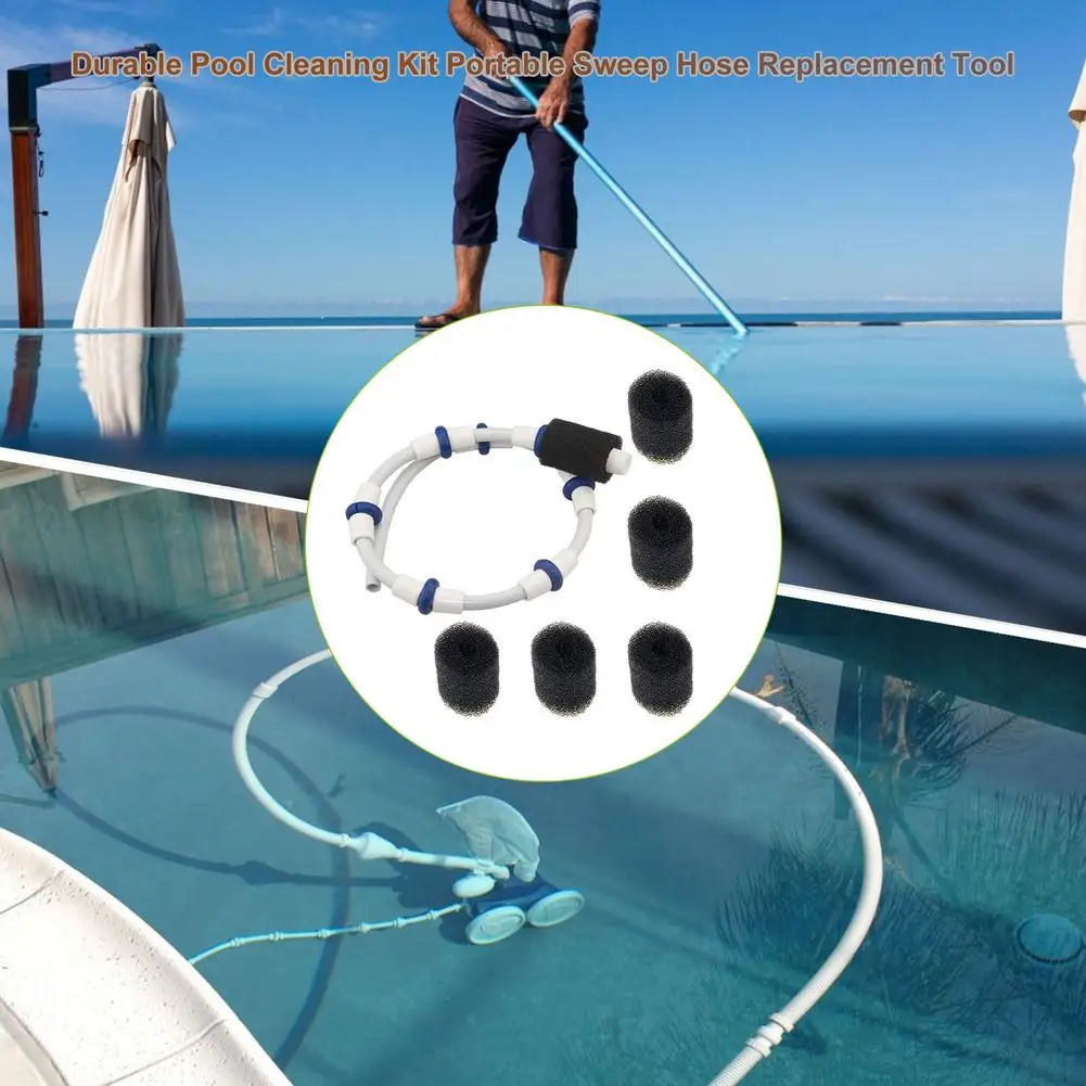 

NEW Durable Pool Cleaning Kit Portable Sweep Hose Replacement Accessory High-quality Lightweight Tool Set With Five Sponges
