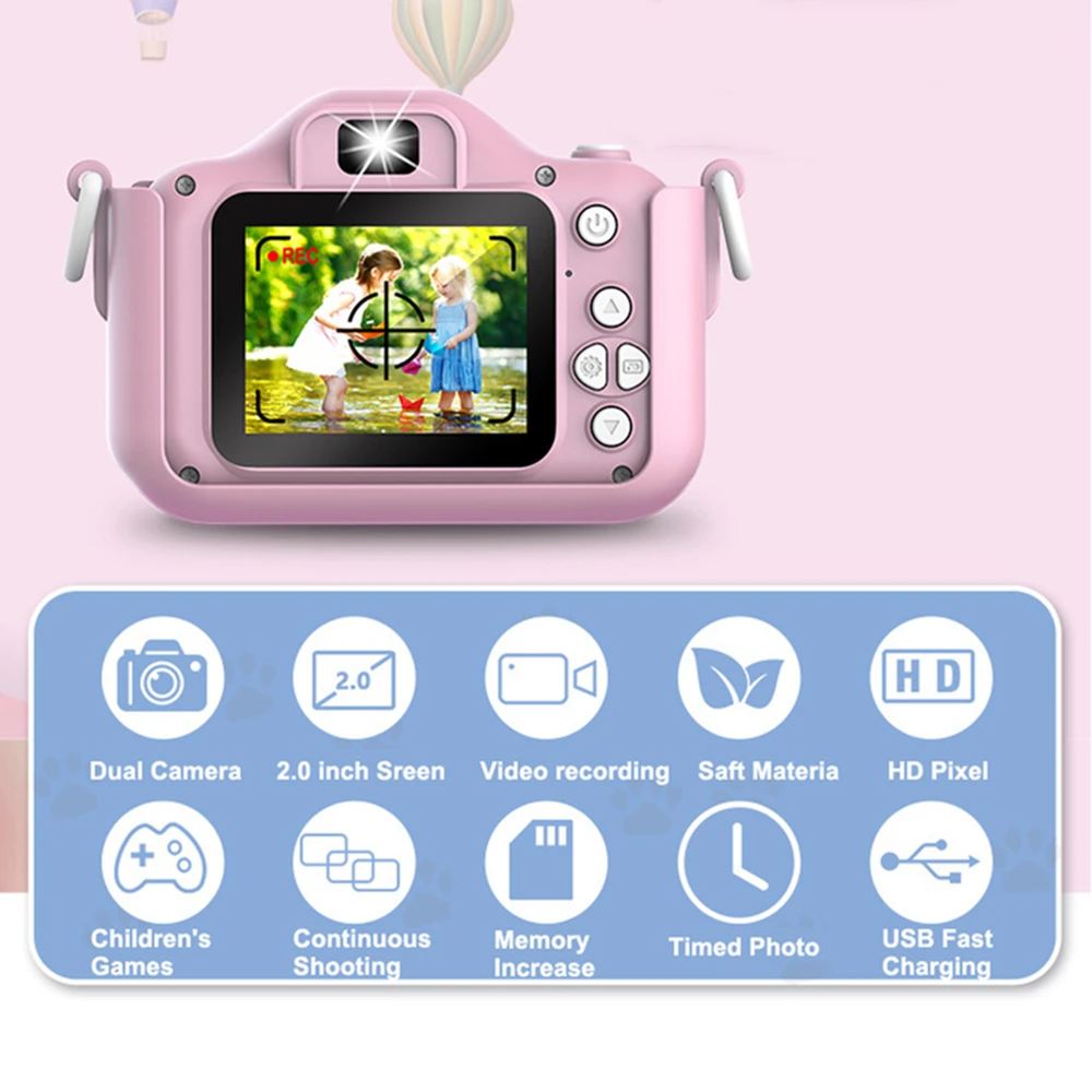 2 0 дюймовая детская мини камера Цифровое фото видео объектив передней и задней