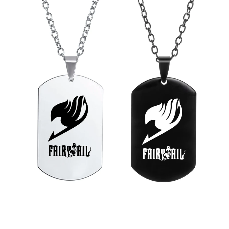 

Металлическое ожерелье из нержавеющей стали с логотипом сказочного хвоста, косплей-бижутерия, аниме-фигурка, подвеска, аксессуары, украшен...