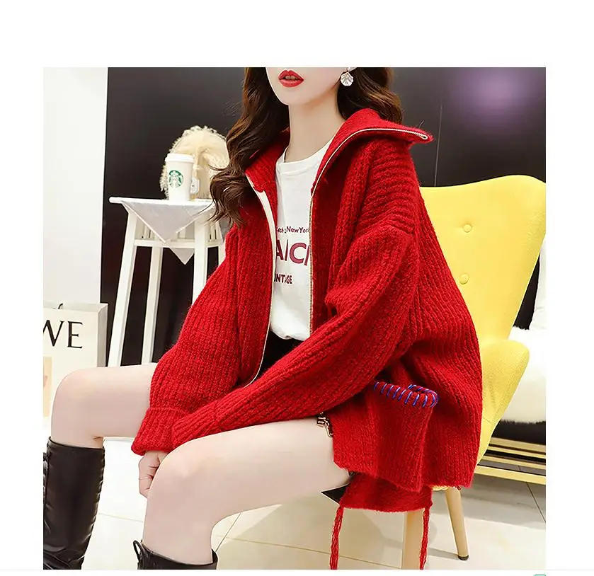

2021 spring and autumn winter with New style fashion Long sleeve Women's Sweater coat