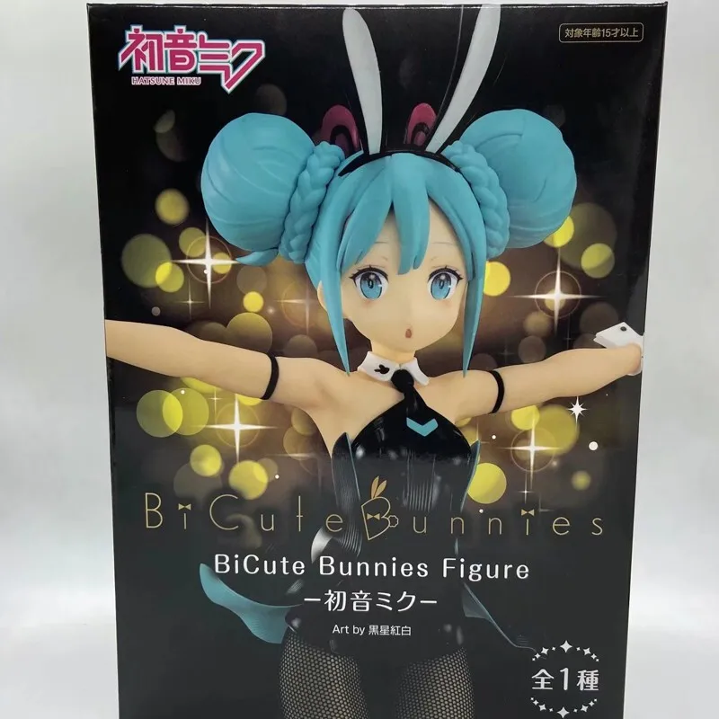 

Bandai Anime Girl Miku Black Dress Bunny Girl Ball Head Action Figure Boxed Pvc Model Decoration Toy Adult Child Gift