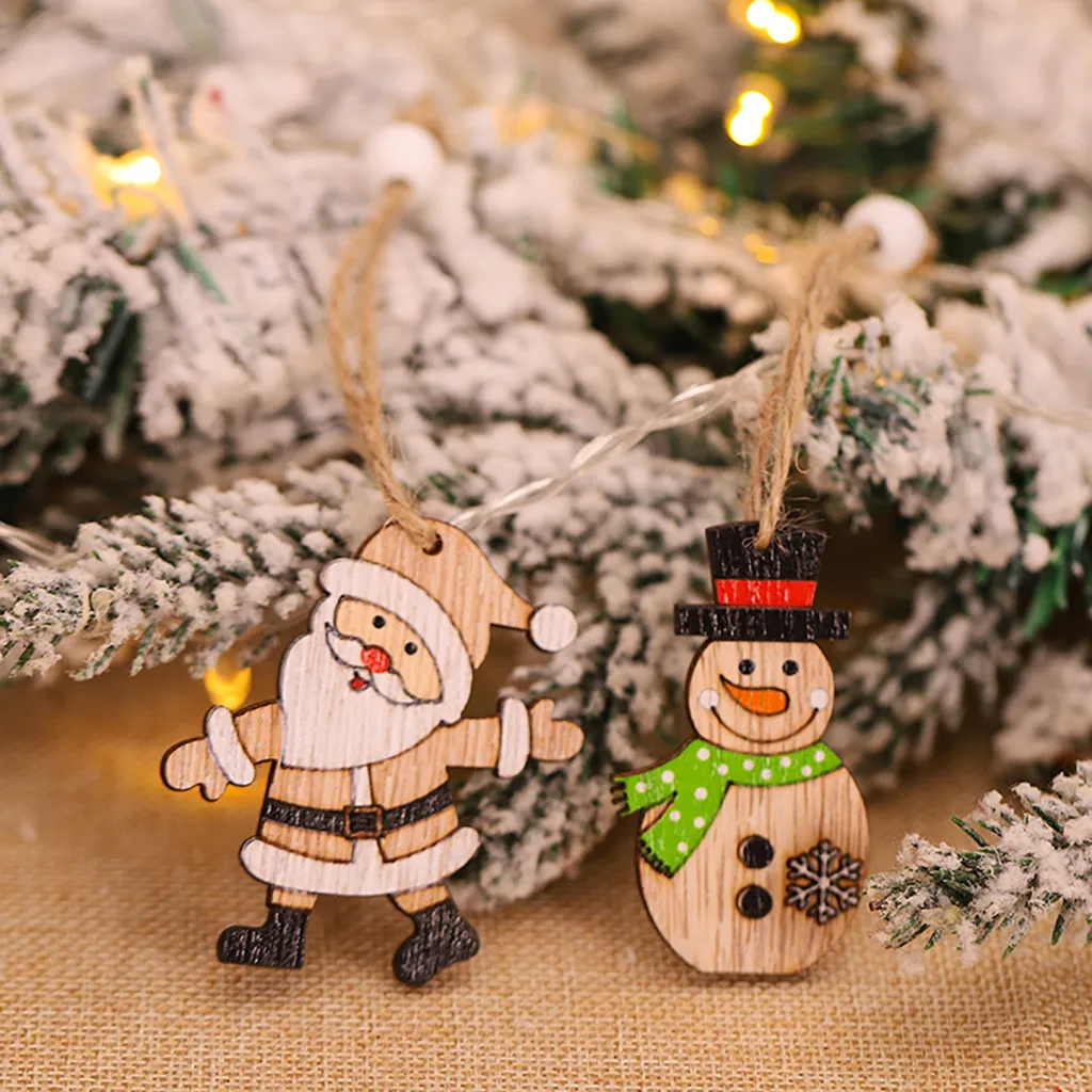 Новые рождественские украшения креативная окрашенная деревянная подвеска в