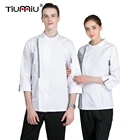 Унисекс, модная Рабочая форма, фартук, шляпа для ресторана, отеля, кофейни, пекарни, парикмахерской, шеф-повара, официанта, рабочая куртка высокого качества