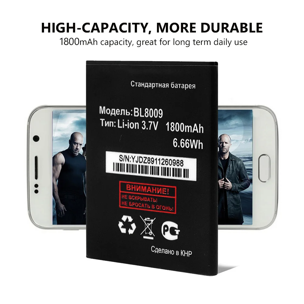Высокая Ёмкость 3 7 V 1800 мАч телефон Батарея BL8009 BL 8009 для FLY FS451 Nimbus 1 Замена
