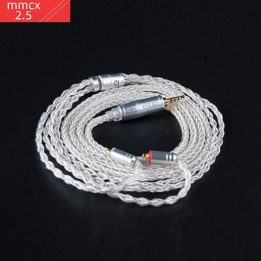 2.5mm MMCX Silver FDBRO 8 ядер обновление посеребренный кабель баланс 2pin/MMCX/QDC с 2,5/3,5 кабель для наушников для A10 C10 ZS10 ZST IM2 - Цвет: 2.5mm MMCX Silver