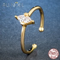 allnoel 925 sterling silver zircon ring for women diamond designed girls real gold color fine jewelry for wedding engagement
