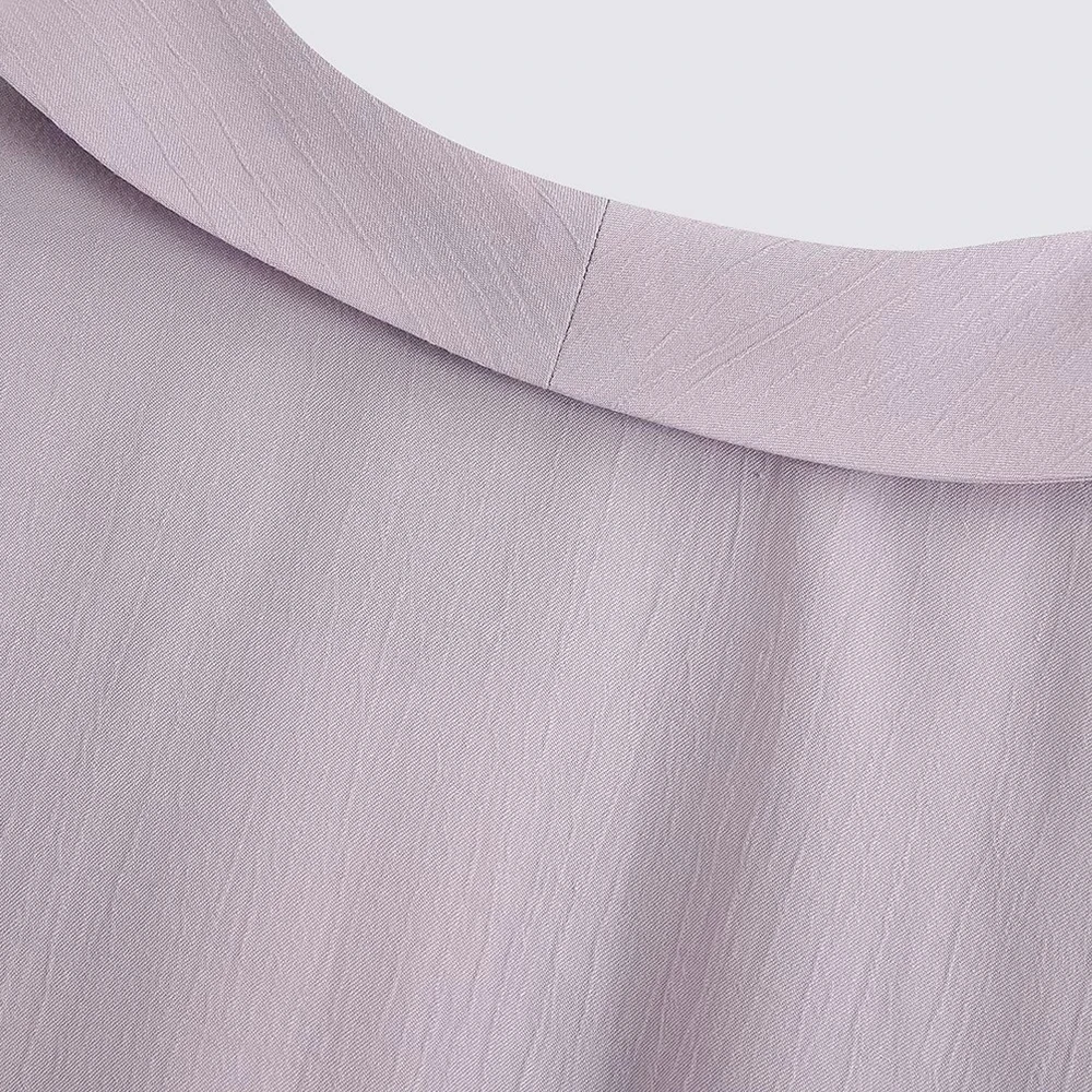 

2020 NEW Summer womens shirt purple solid bow button full sleeve turn-down collar Casual shirt fashion female woman clothes