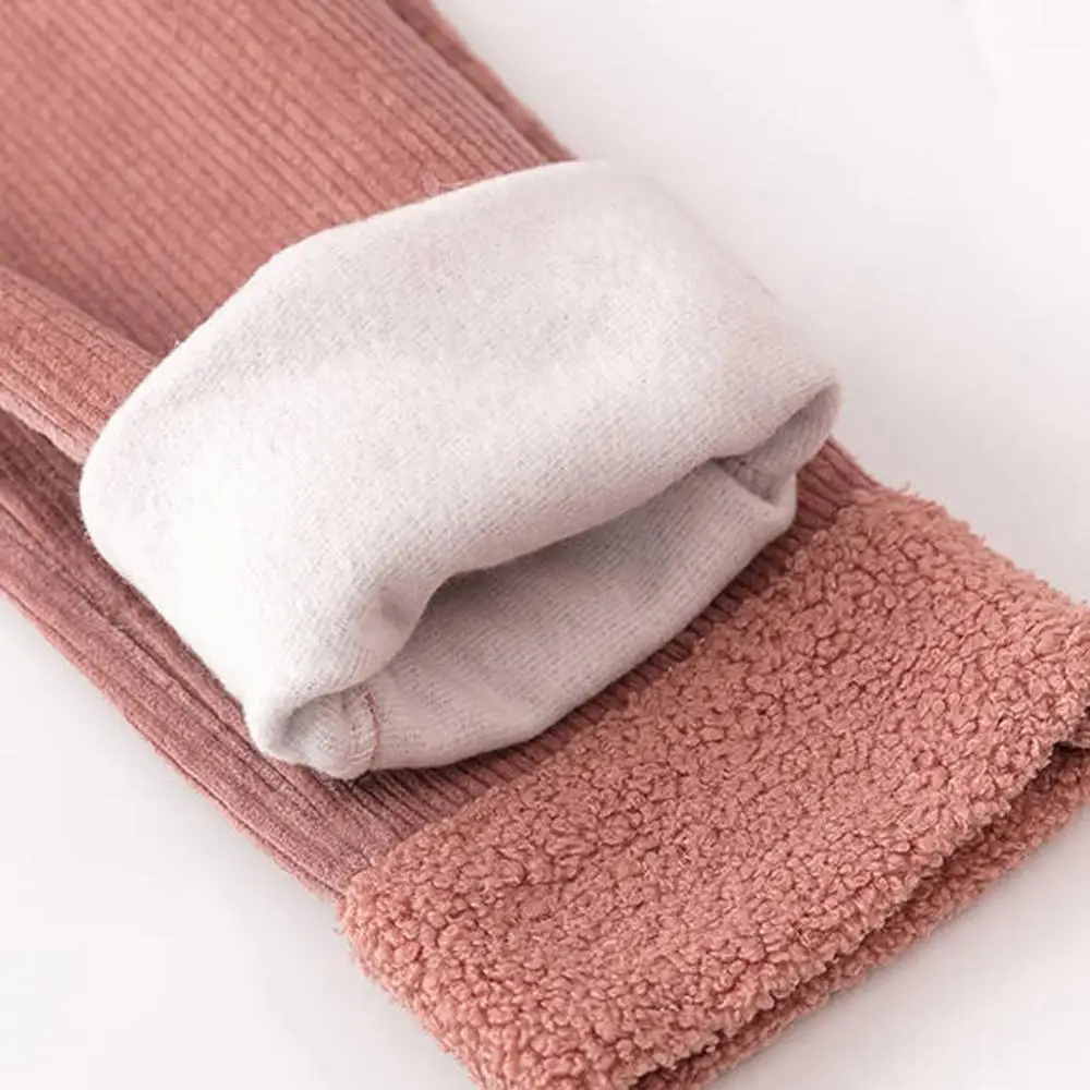 Женские вельветовые брюки карандаш теплые с высокой талией и эластичным поясом