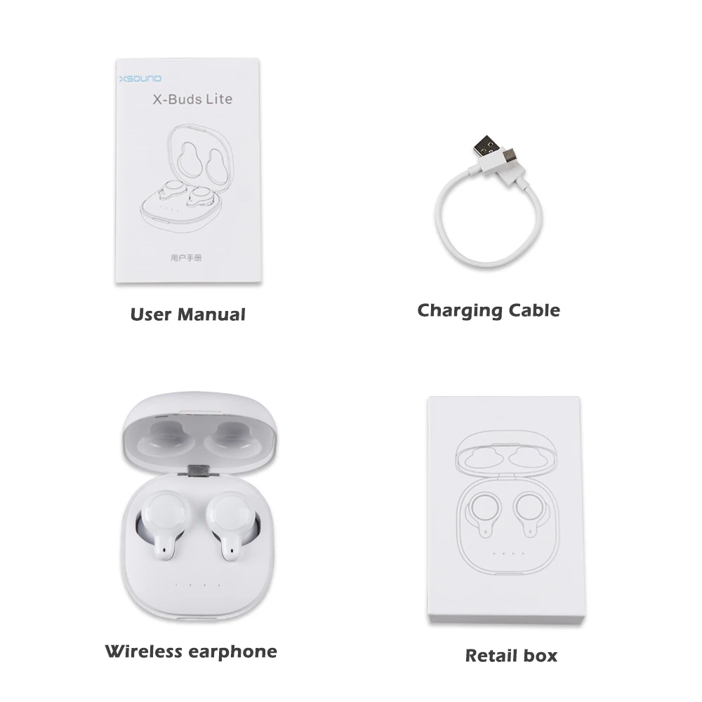 X-Buds Lite - White Cigfun X-Buds беспроводные наушники TWS Bluetooth 5,0 наушники 6D стерео сенсорная гарнитура с микрофоном для телефона iphone huawei - Цвет: X-Buds Lite - White