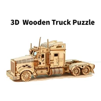 286pcs 3d wooden truck puzzle model toys kids creative assembly construction building bricks for boys and girls gift