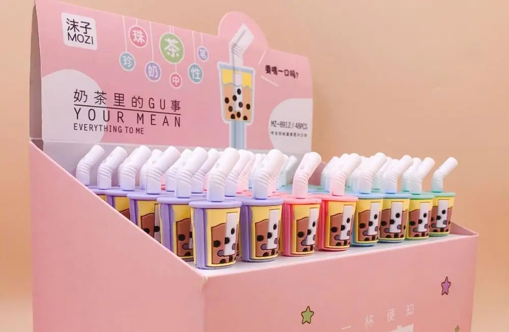 Корейская креативная гелевая ручка с молочной чашкой милая мультяшная