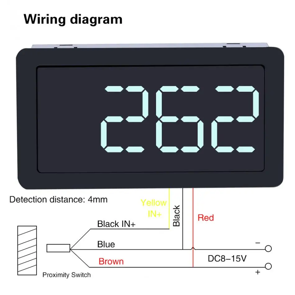 Цифровой тахометр двигателя 12V 4 разрядный светодиодный Дисплей Тахометр для