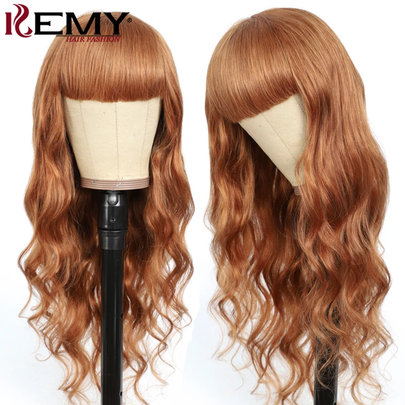 Парики из человеческих волос с волнистыми волосами челкой парики светлых