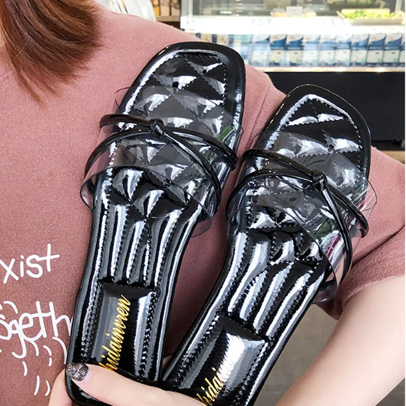 Шлепанцы женские летние пляжные сандалии без застежки шерстяные с жемчугом