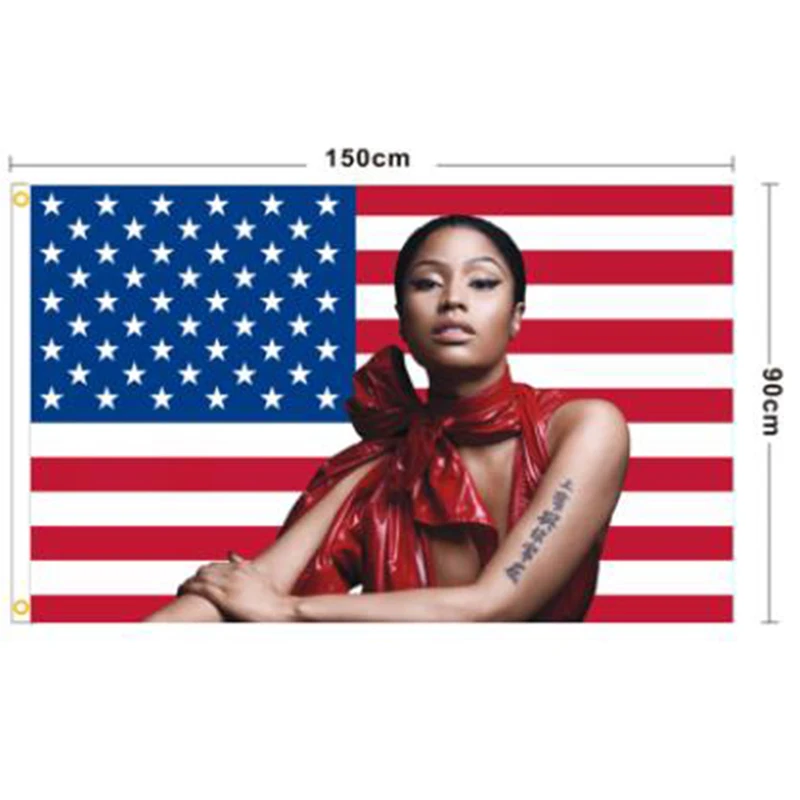 

90x150 см рэп сексуальный флаг США музыкальный певец звезда шелковая ткань художественный Декор баннер