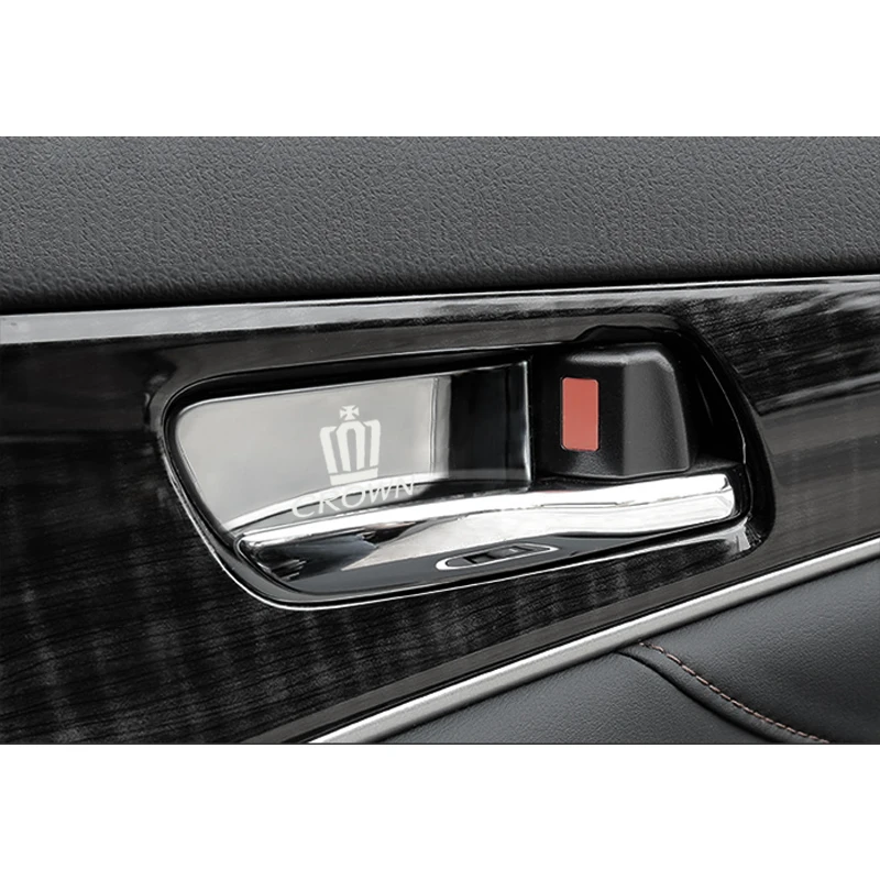 4pcs stainless steel car interior door handle ornament sticker for Toyota Crown Accessories Car Styling | Автомобили и мотоциклы