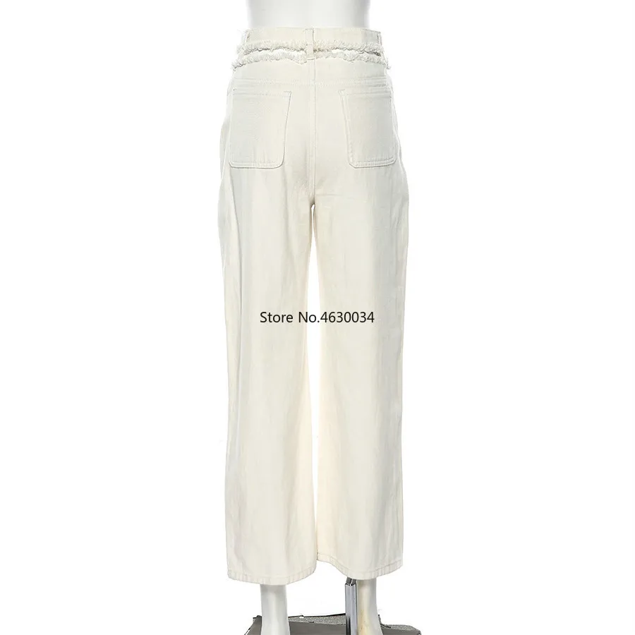 Женские однотонные брюки кэжуал с дырками и пуговицами длинные высокой талией