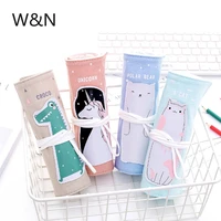 unicorn pencil case school pencil case roll up cute cat pencilcase canvas large pen bag for girls boys pouch kawaii stationery
