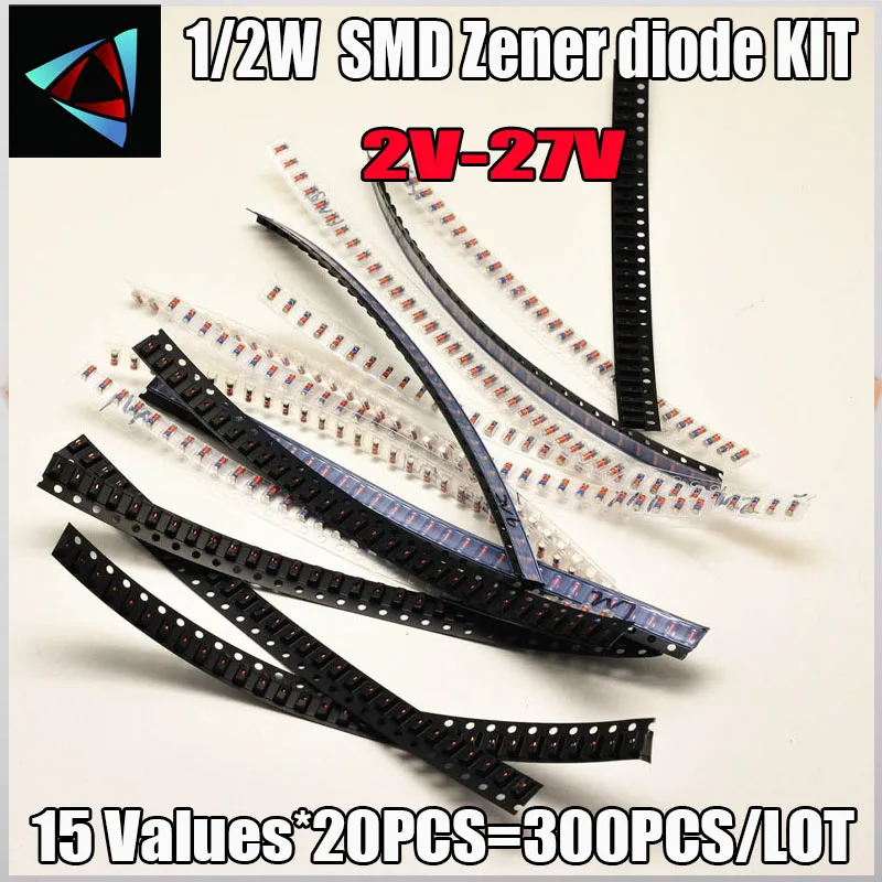 LL34 1/2 Вт 2в 27в 15 видов * 20шт = 300 шт SMD Зенер пакет диодов комплект|value setting|valuevalue measure |