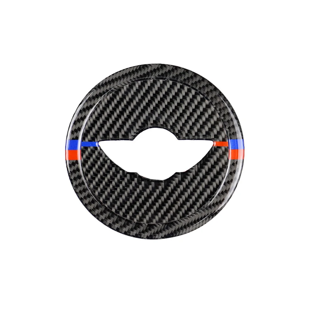 Tefanball Carbon Fiber Car Steering Wheel Stickers Cover Trim For Mini Cooper R55 R56 Countryman R60 Paceman R61 Car Accessories