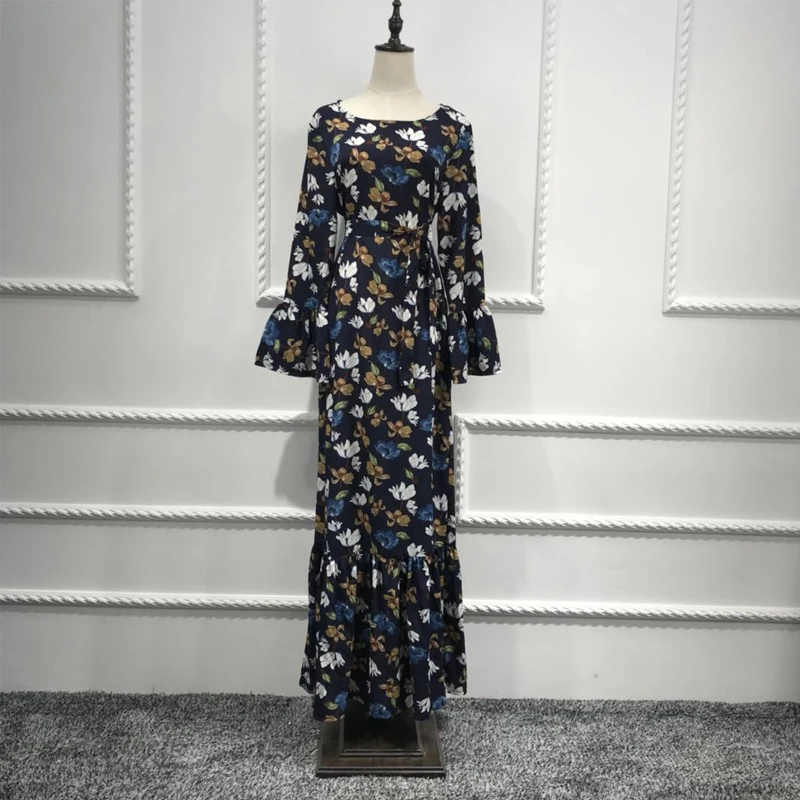 MISSJOY марокканский кафтан абайя Vestido terciopelo Chaplet islamique мусульманское женское платье с длинным рукавом и принтом на Ближнем Востоке