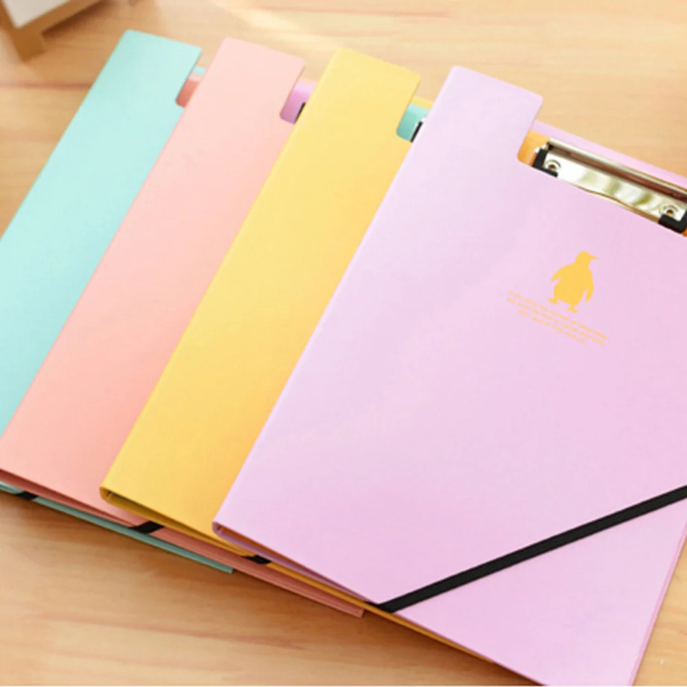 

A4 Creative Office Stationary Double-clip Document File Folder Data Paper Clipboards with Bandage (Yellow)