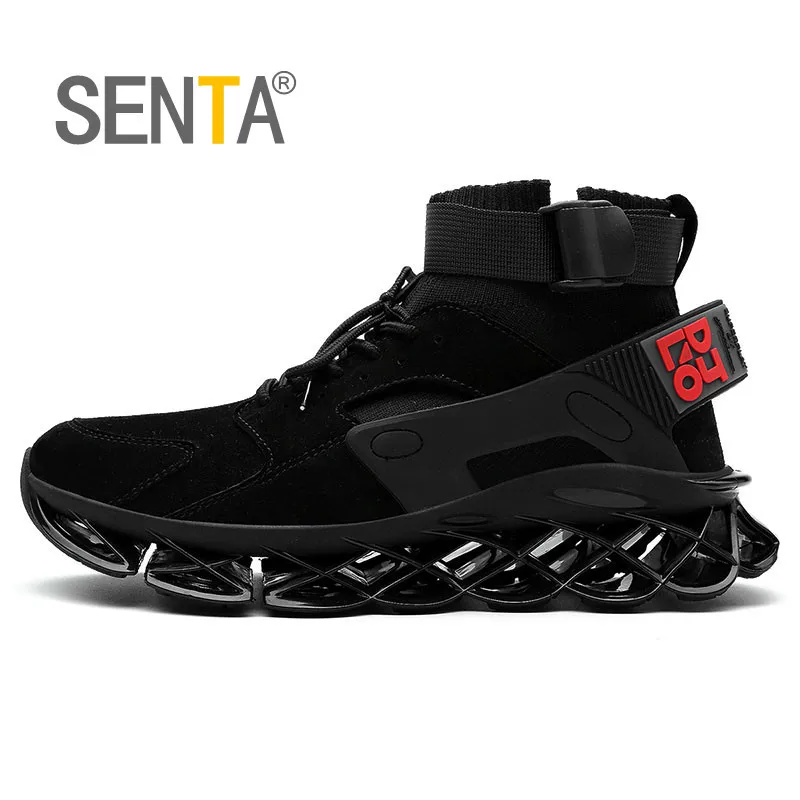 

New High Top Blade Series Sports Shoes Cushioning Running Shoes for Men Wearable Sole Professional Athletic Black Jogging Shoes