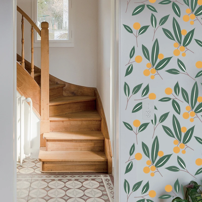 Conisi 32 шт. скандинавские мандарины зеленые листья наклейка на стену фрукты