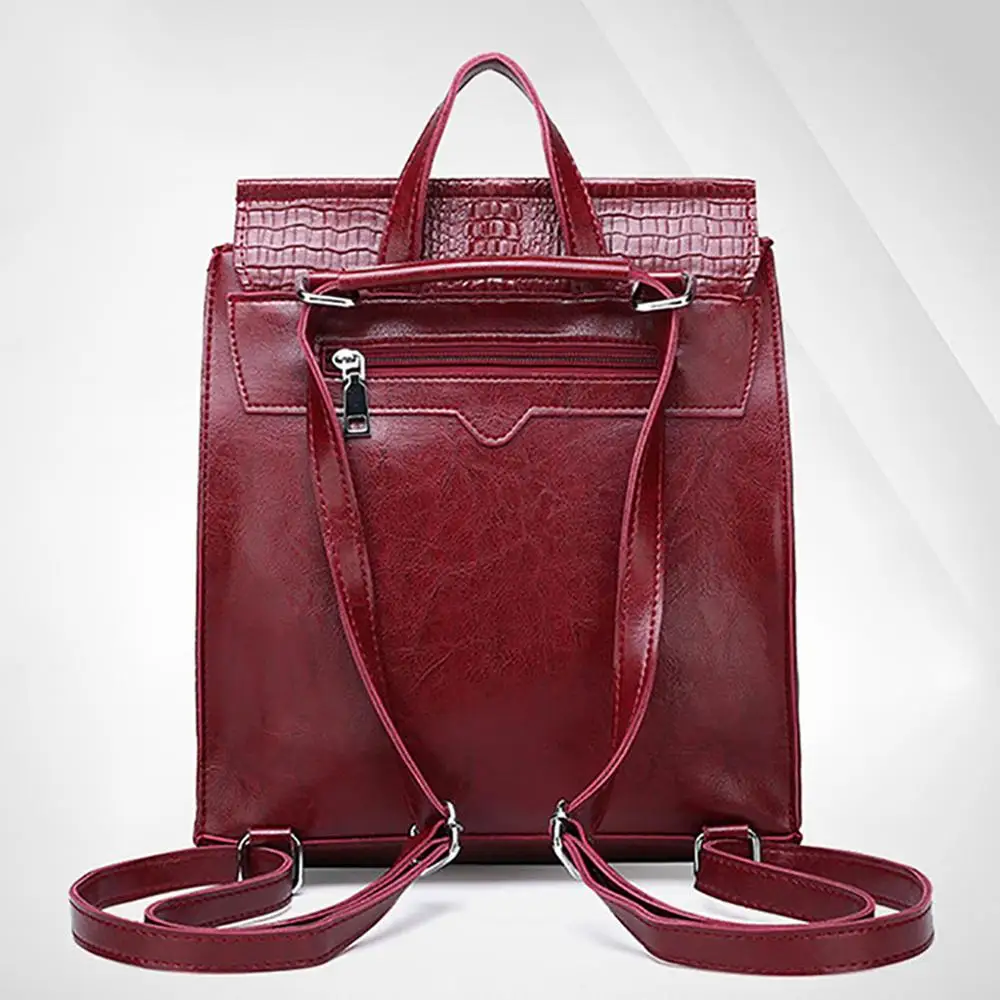 Женский рюкзак из сплит кожи с принтом крокодила|Мужские рюкзаки| |