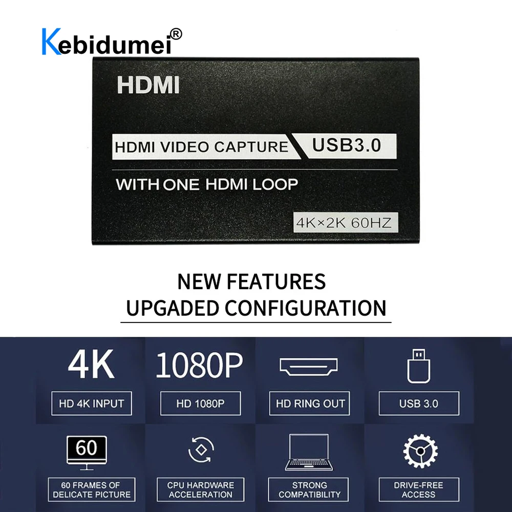 4K HDMI совместимая карта захвата USB3.0 1080p 60 Гц 60FPS видеоэкран донгл игра живая Захват