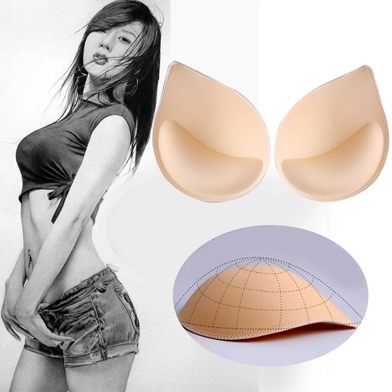 

3-1Pair Foam Sponge Bra Pads Push Up Breast Enhancer Removeable Bra Padding Inserts Chest Cups for Women Swimsuit Bikini Padding