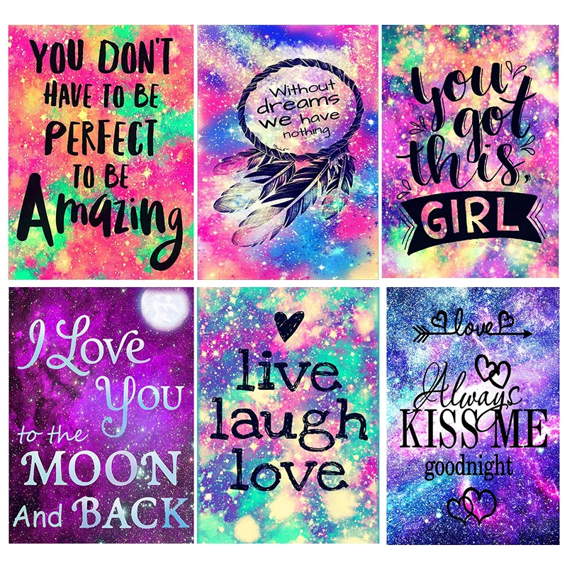 DIY Алмазная картина поощряющая фразу слова полная дрель вышивка мозаичные