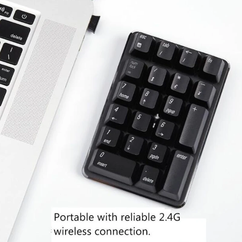 

Smart 21 Key 2.4G Wireless/Bluetooth Mechanical Numeric Keypad Notebook,Desktop,Financial Accounting Wireless Keypad