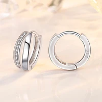 new fashion geometric wave hoop earrings for women micro crystal copper romantic rose gold huggies charm earring hoops jewelry