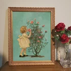 Набор для вышивки сделай сам, с рисунком мультяшной розы, Набор для вышивки крестиком, Набор для вышивки крестиком, картина для декорирования девушек