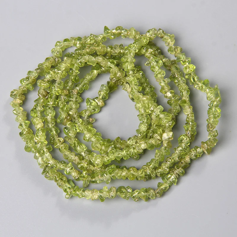 

Wholesale Natural Green Peridot Gem Stone Beads Irregular 3-5MM Gravel Olivine Chips Loose Beads for Jewelry Making DIY Bracelet