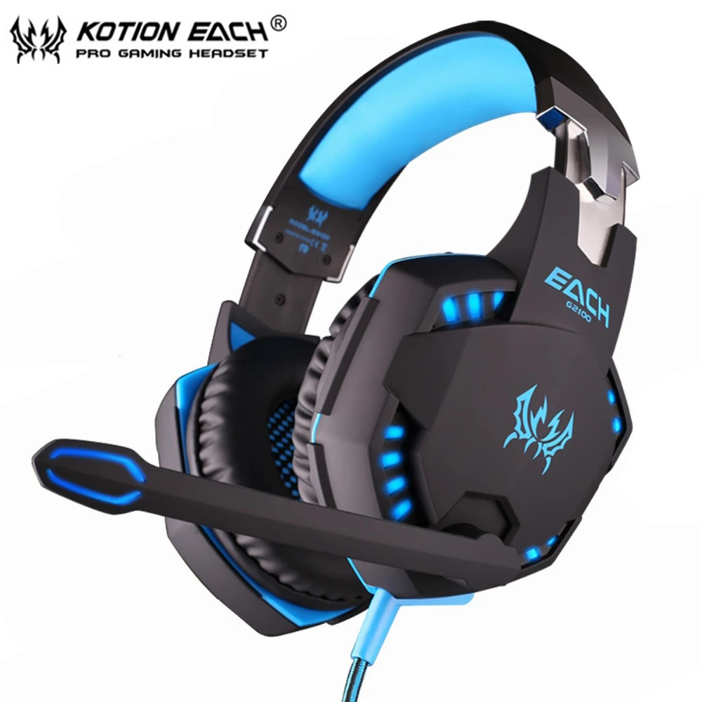 KOTION EACH G2100 игровая Проводная стереогарнитура с микрофоном светодиодный