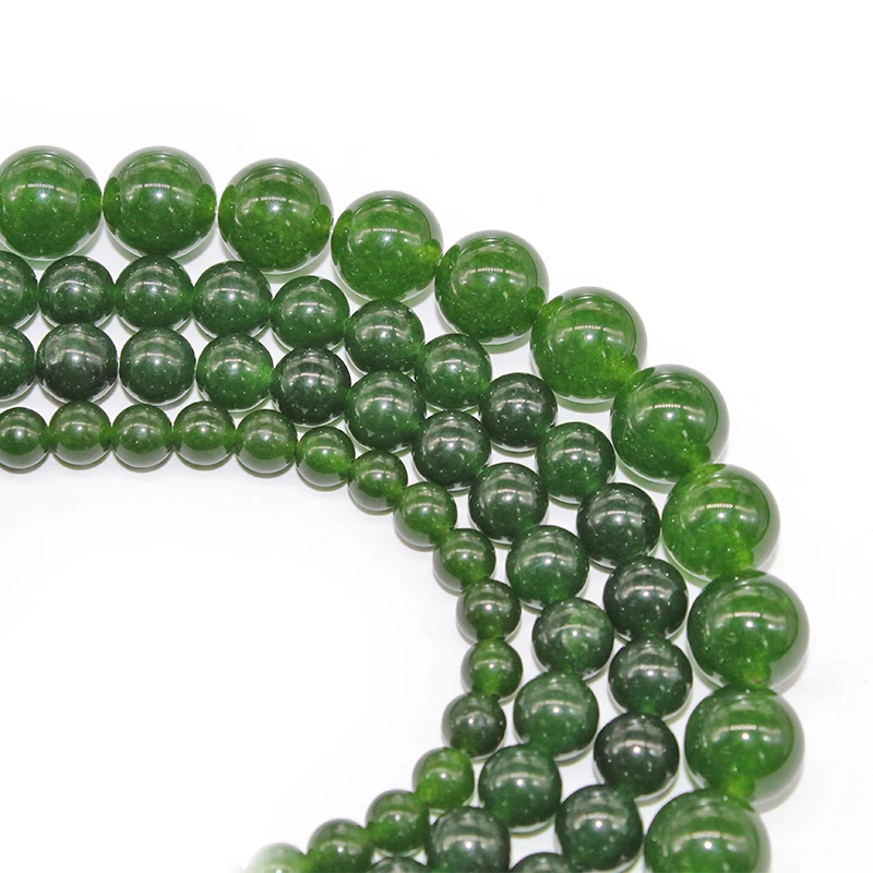 Натуральный камень тайваньские Зеленые Бусины из нефрита для изготовления
