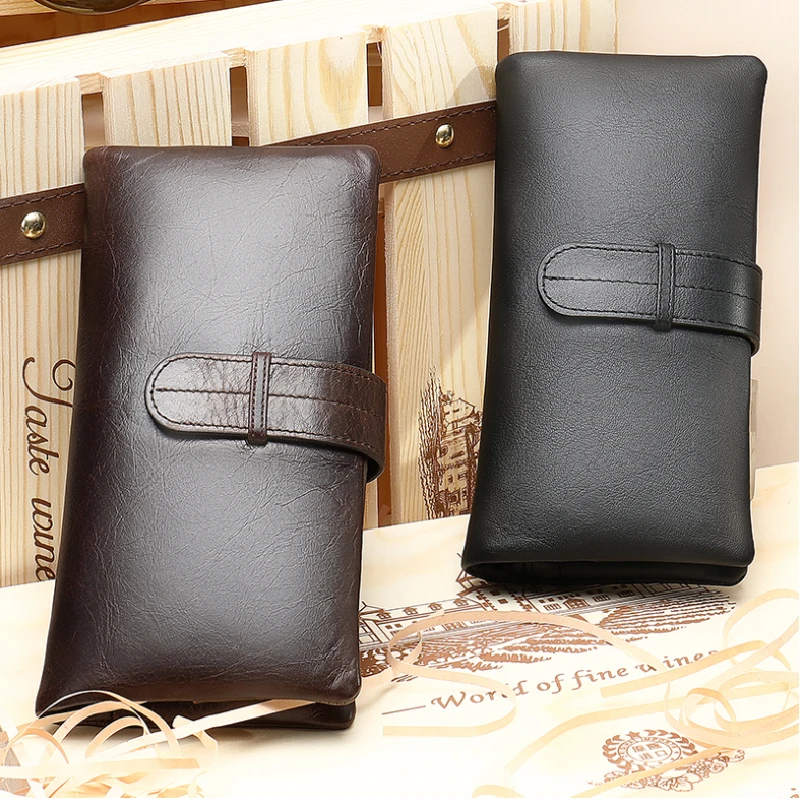 

Luufan wallet men business money bag for men clutch male wallets long Leather zipper wallet men's genuine leather purse