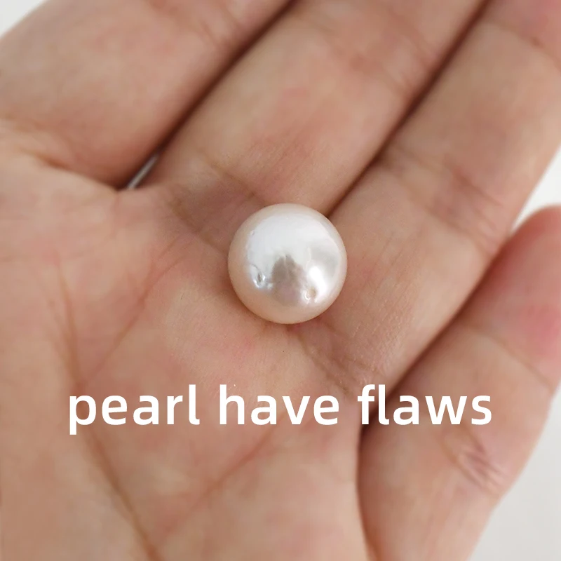 

ASHIQI Big Natural Freshwater Pearl Necklace 925 Sterling Silver Round Pendant for women