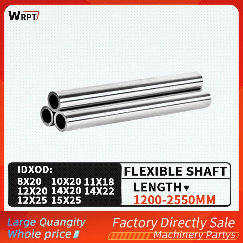 

2PCS 18MM/20MM/22MM/25MM cylindrical hollow optical axis linear chrome-plated flexible shaft guide rail, L = 1200mm-2550mm