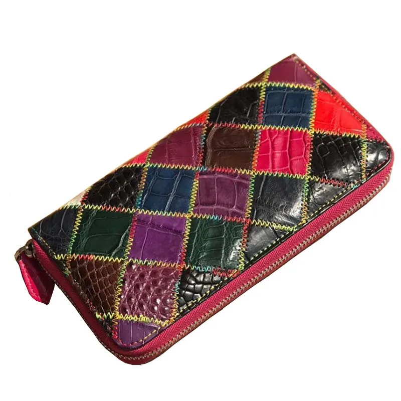 

ourui summer new crocodile leather Joining together women wallet female crocodile bag women bag women clutch bag